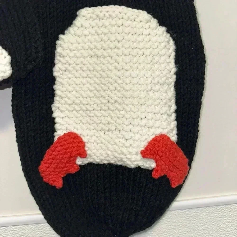 Baby Penguin Knit Outfit, 0-3m, Black & White
